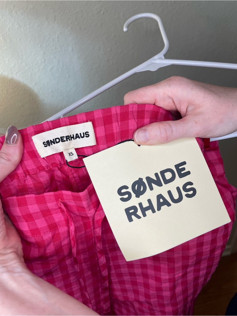 Sonderhaus Perfect Pants in Pink and Red Gingham - Picture 3 of 6